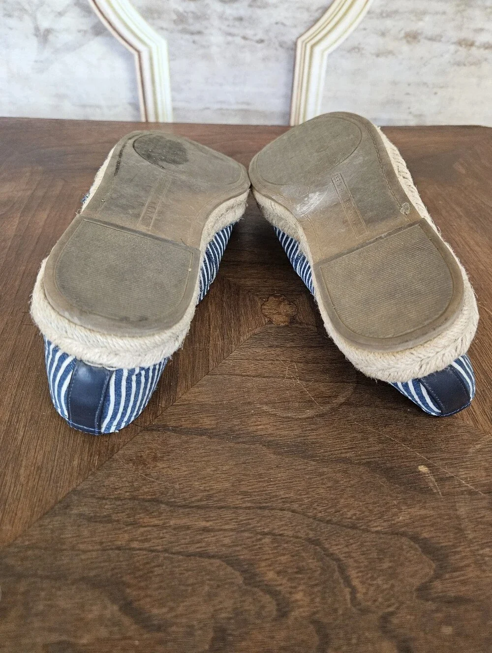 Tommy Hilfiger Women's Blue White Striped Espadrille Flats Slip On Shoes 7.5 M - Picture 13 of 14